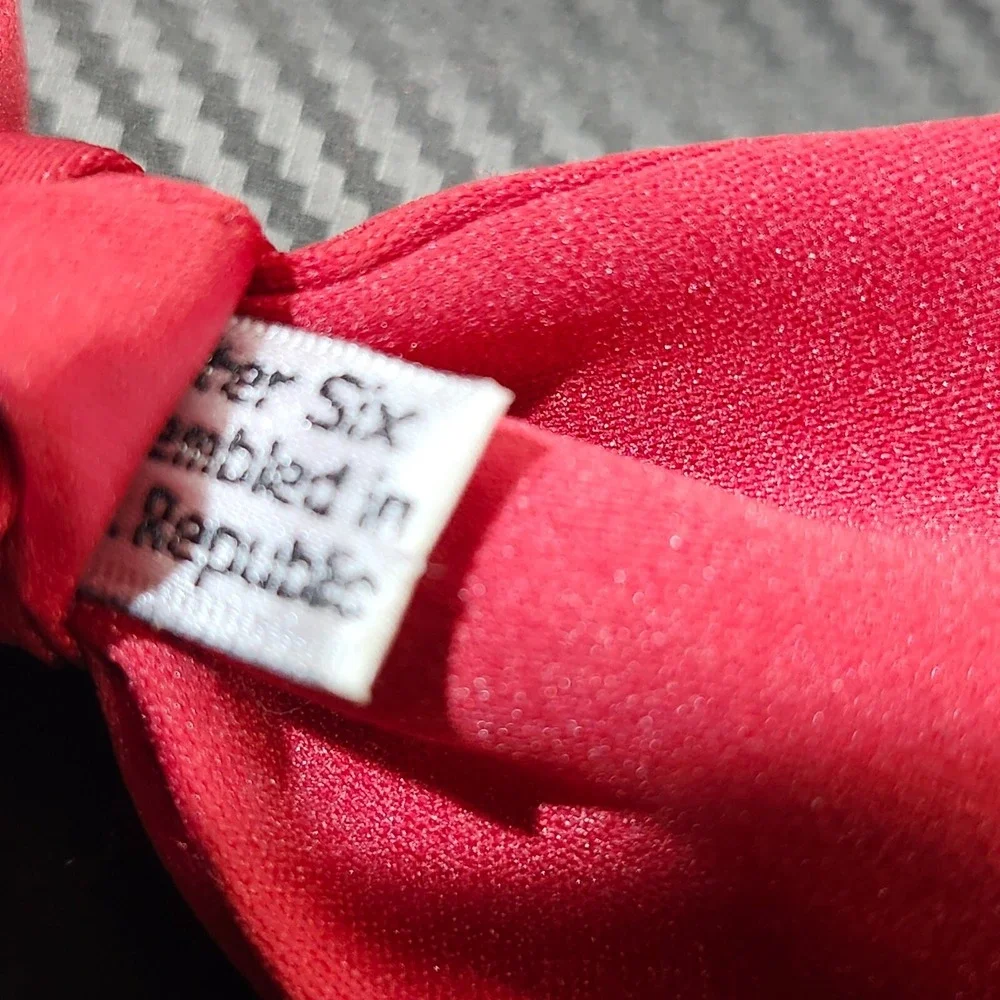 Vintage After Six Solid Red Pre-tied Bowtie Made In The Dominican‎ Republic